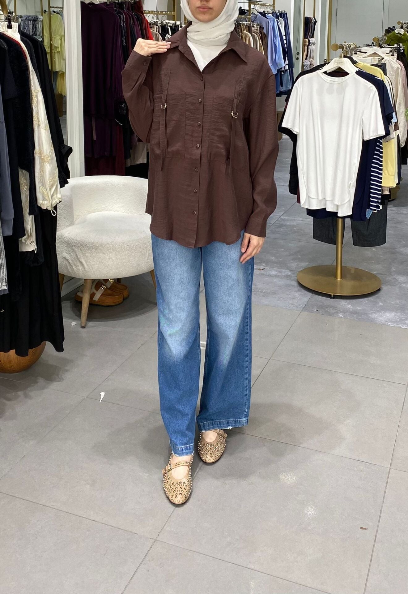 D KEMER GÖMLEK KAHVE