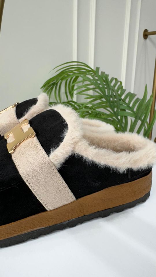 H AKSESUAR YÜKSEK TABAN TERLİK SİYAH