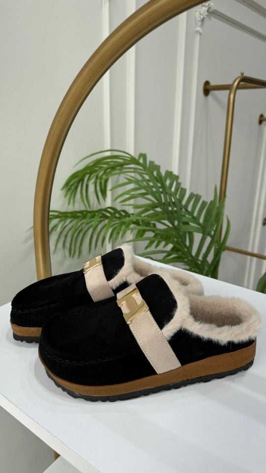 H AKSESUAR YÜKSEK TABAN TERLİK SİYAH