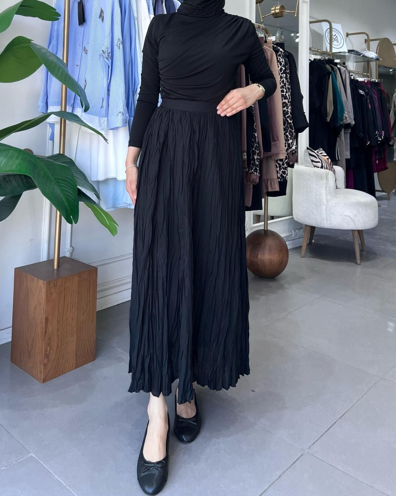 DRAPE BLUZ SİYAH
