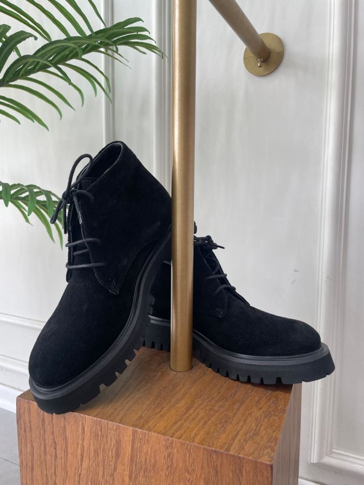 BAĞCIKLI SUET DERİ SİYAH