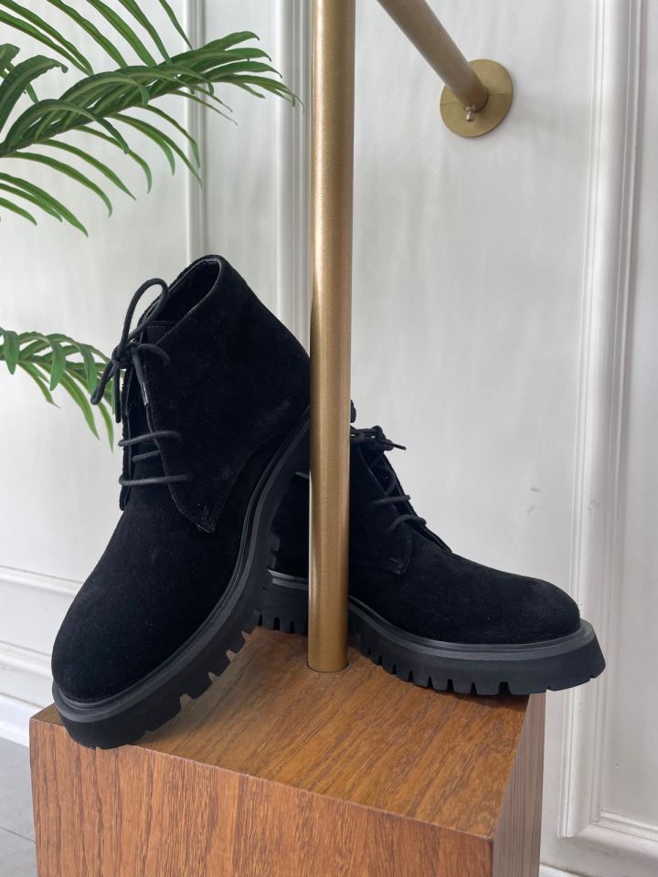 BAĞCIKLI SUET DERİ SİYAH