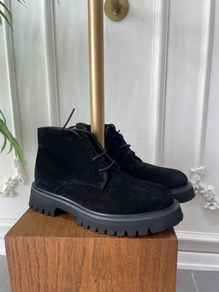 BAĞCIKLI SUET DERİ SİYAH