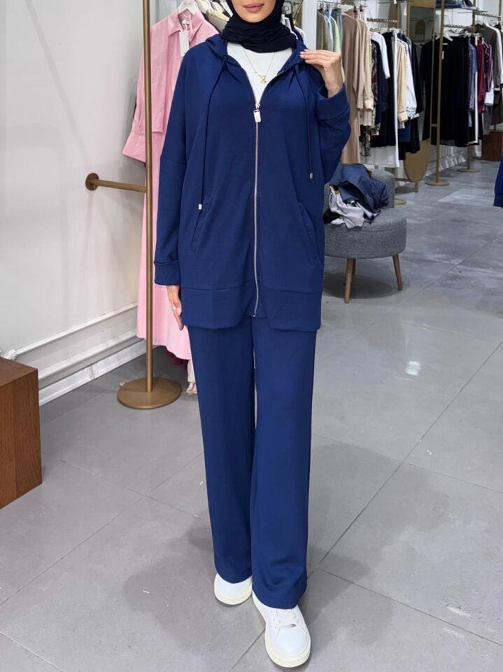 KOL UCU DUBLE KATLAMALI TAKIM LACİVERT