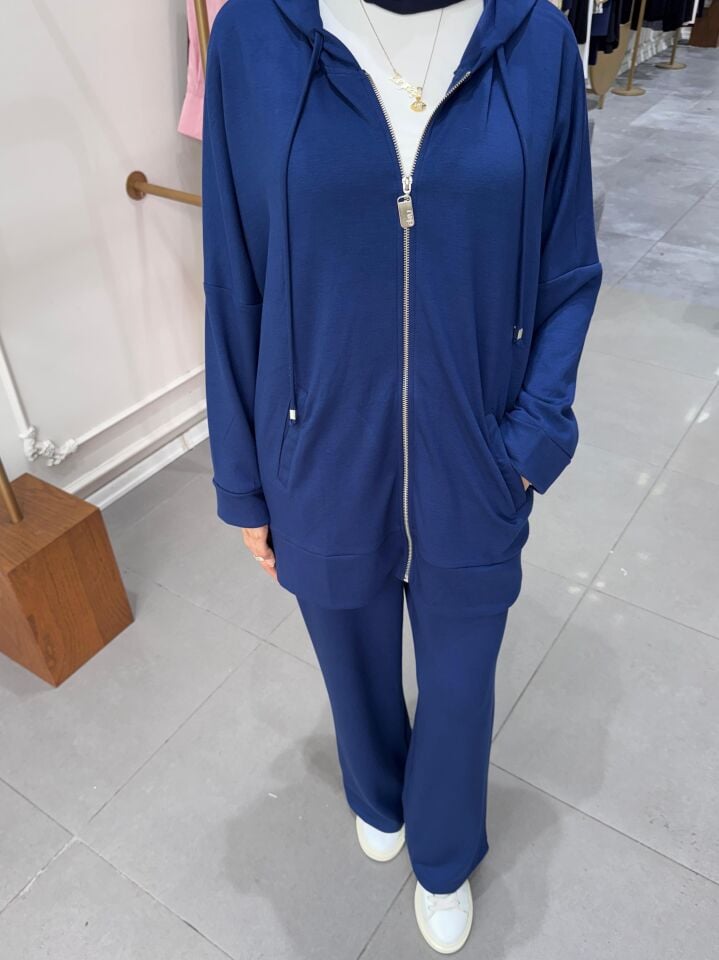 KOL UCU DUBLE KATLAMALI TAKIM LACİVERT