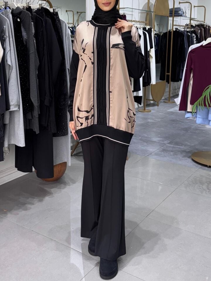 MERSERİZE TUNİK BEJ DESEN