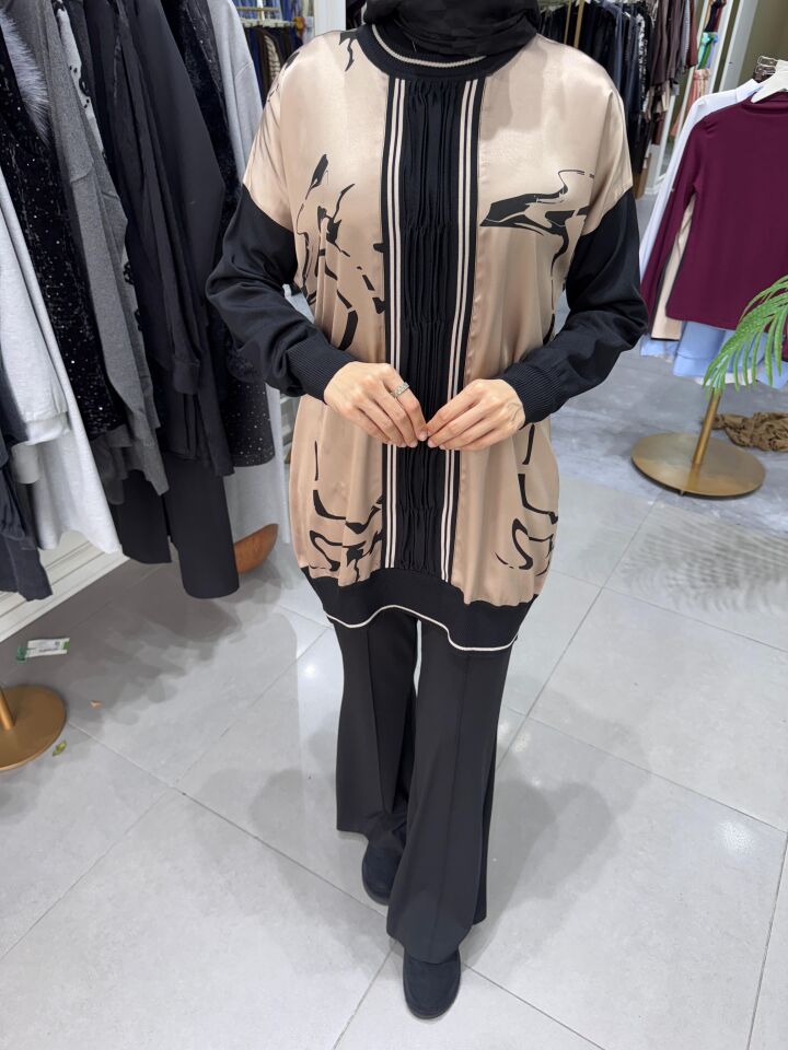 MERSERİZE TUNİK BEJ DESEN