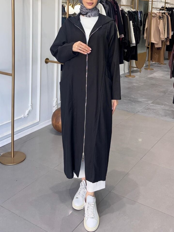 FERMUARLI KETEN KAP SİYAH