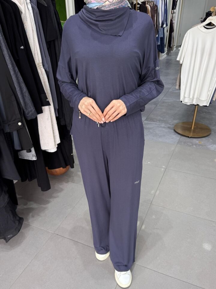 ŞAL YAKA TUNİK LACİVERT