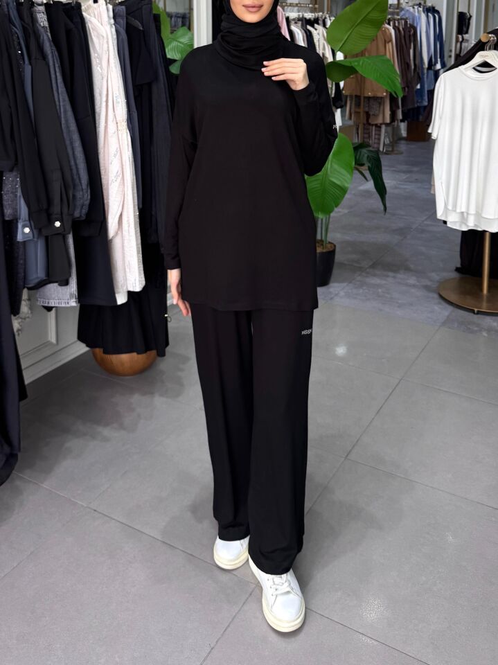 ŞAL YAKA TUNİK SİYAH