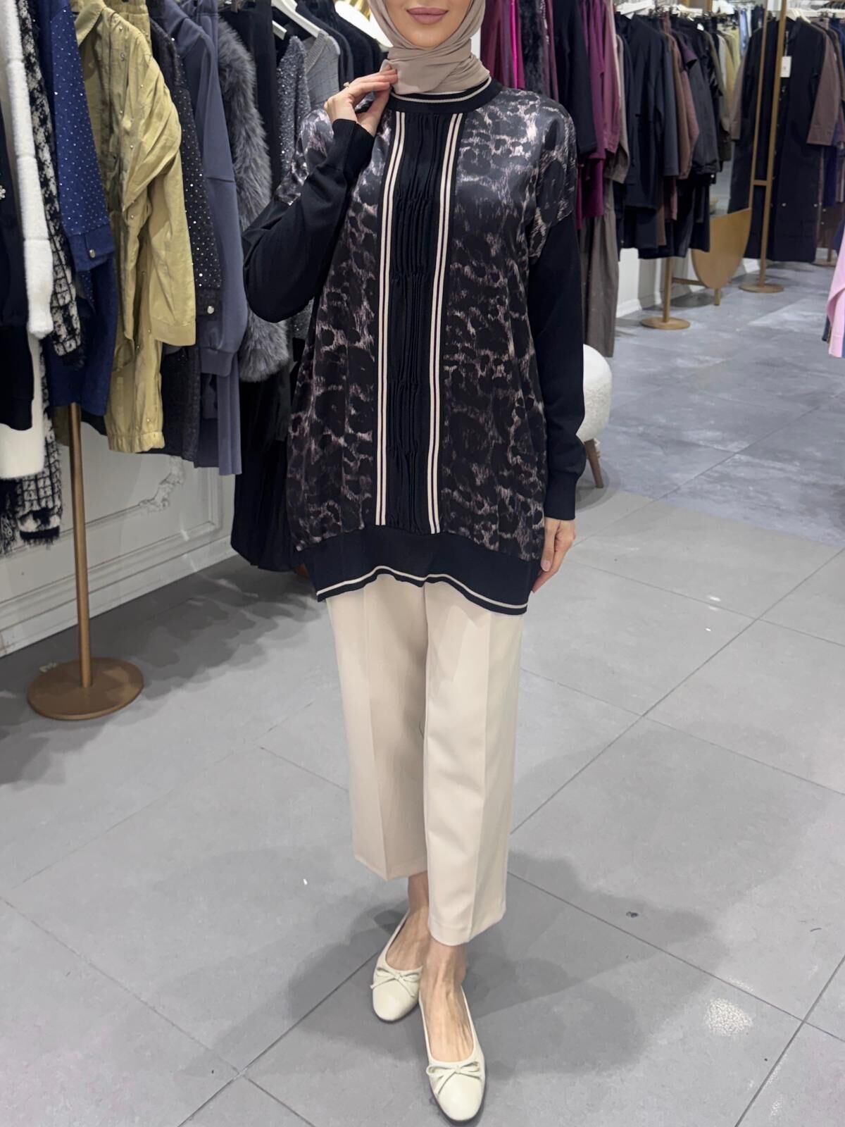 MERSERİZE ZİNCİR TUNİK LEOPAR