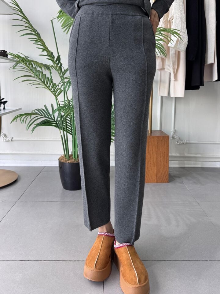 DAR TRİKO PANTOLON GRİ