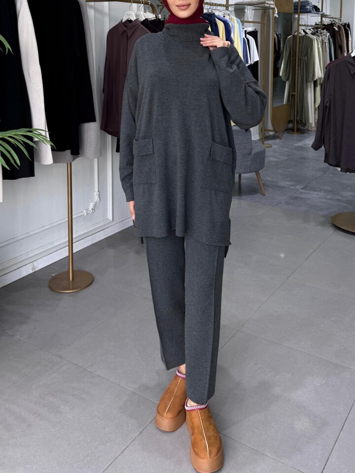 DAR TRİKO PANTOLON GRİ