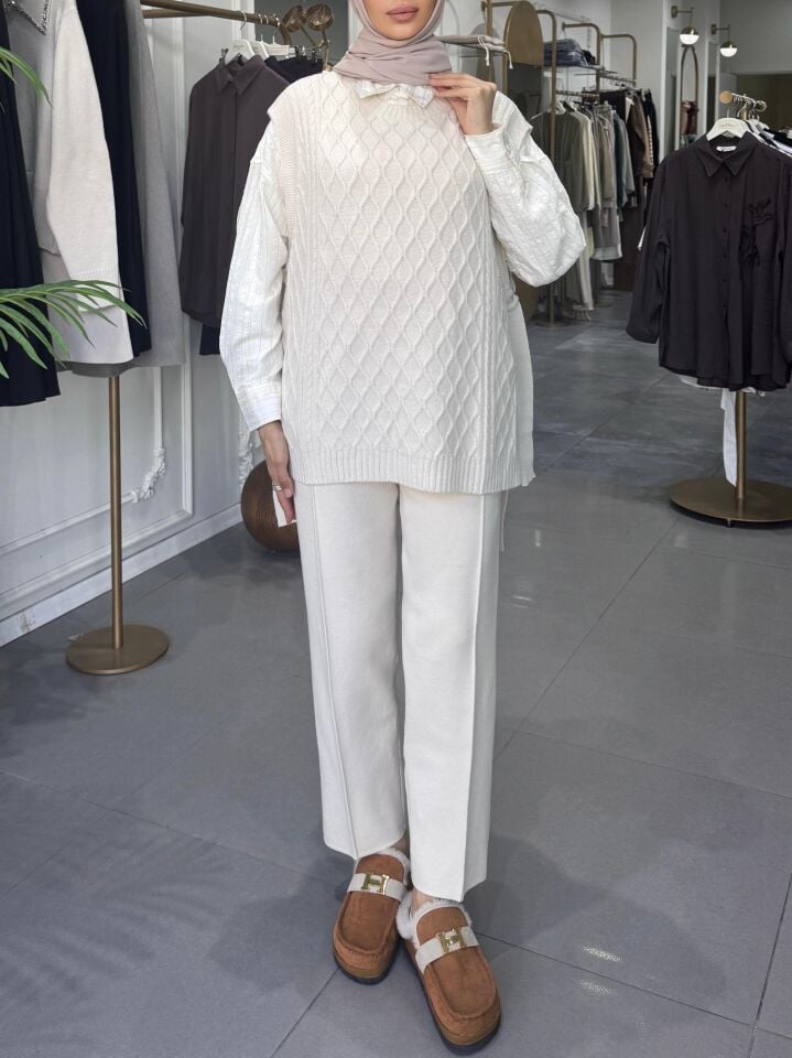 DAR TRİKO PANTOLON EKRU