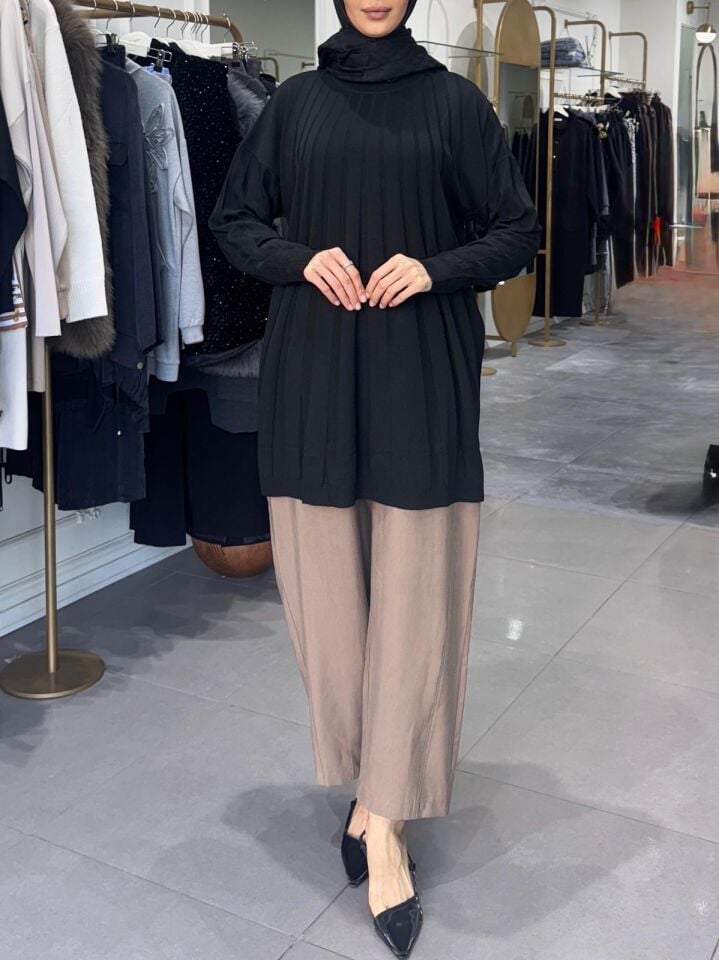 İNCE TRİKO BLUZ SİYAH