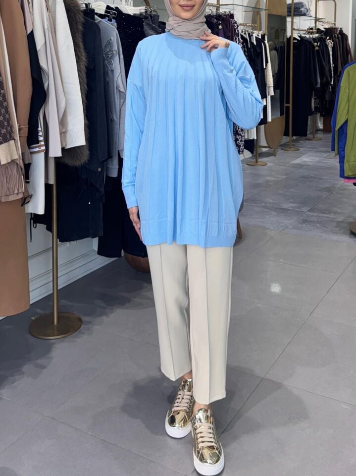 İNCE TRİKO BLUZ BEBE MAVİSİ