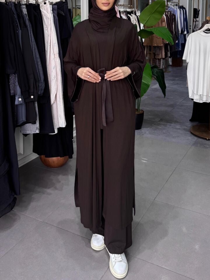 TAŞLI UZUN HIRKA KAHVERENGİ