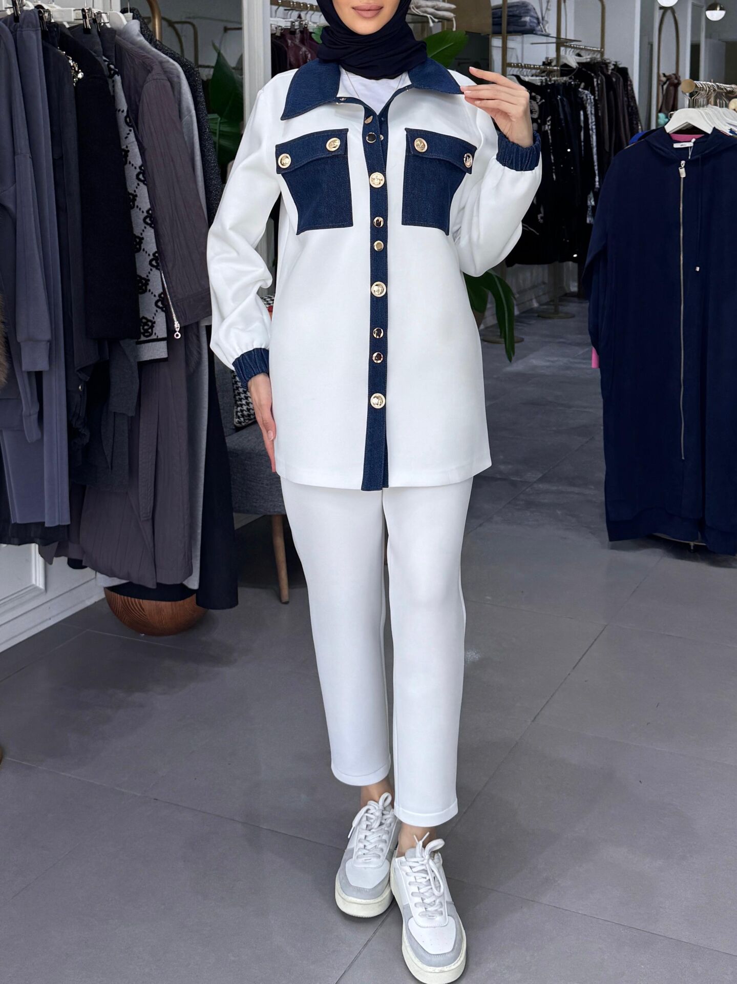 OLVERA DENİM GARNİ TAKIM EKRU