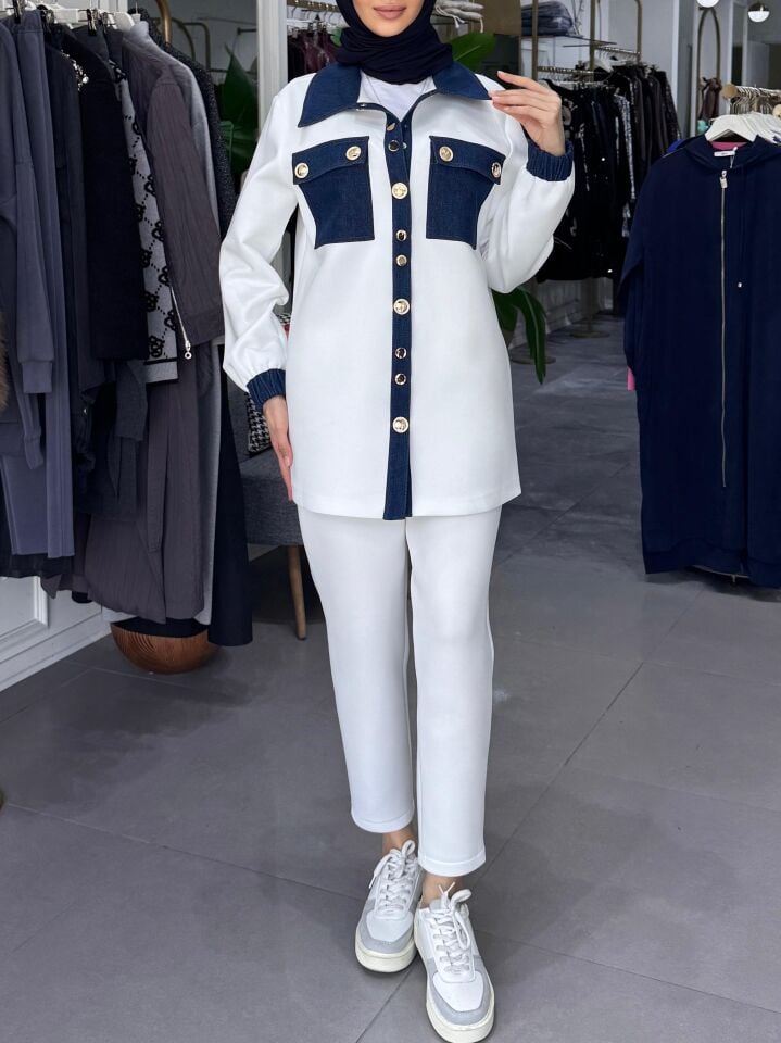 OLVERA DENİM GARNİ TAKIM EKRU