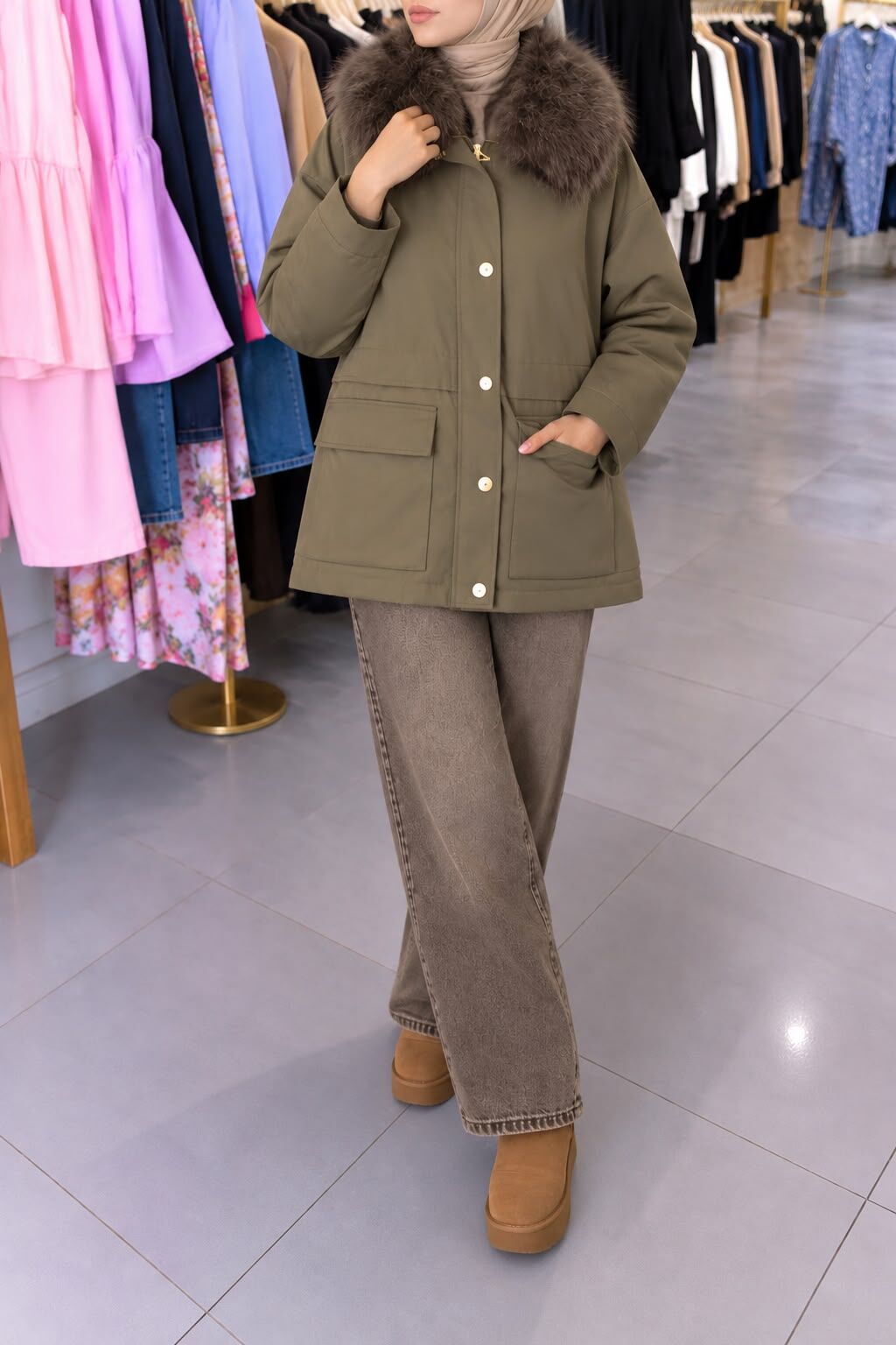 SPECIAL KÜRKLÜ PARKA VİZON