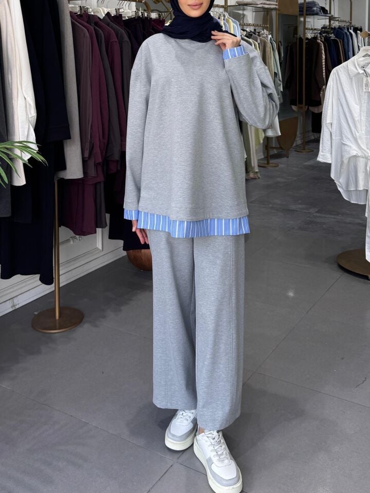 MİRANDA GARNİLİ PANTOLON  GRİ