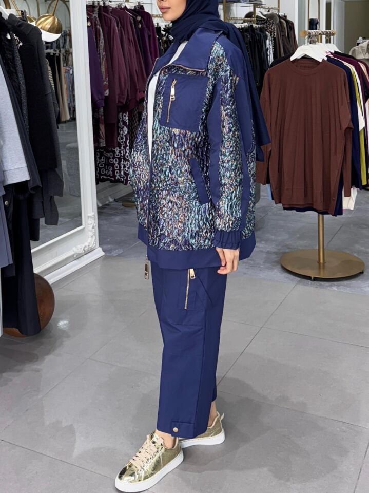 CEP DETAY JAKAR GARNİ TAKIM LACİVERT