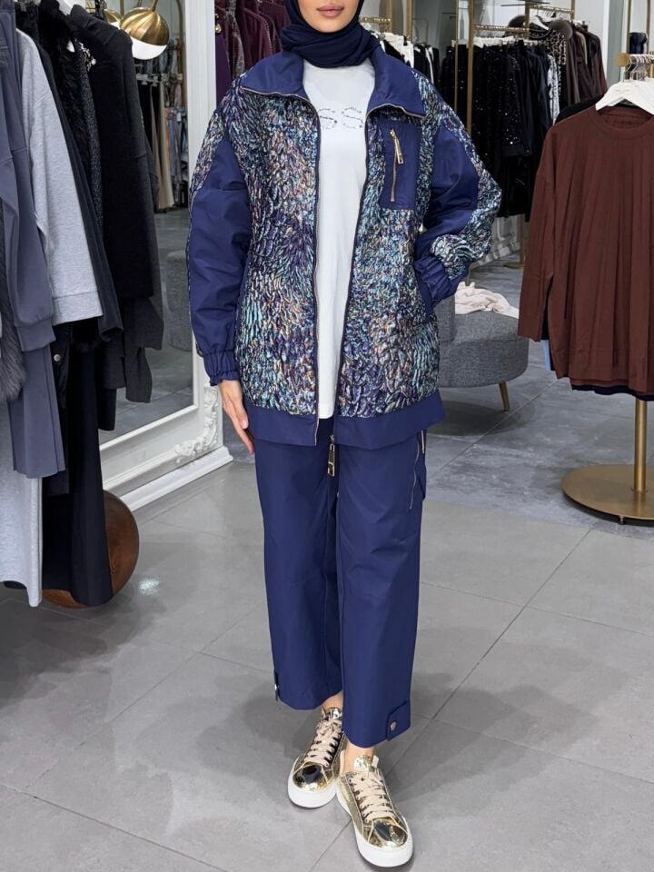 CEP DETAY JAKAR GARNİ TAKIM LACİVERT