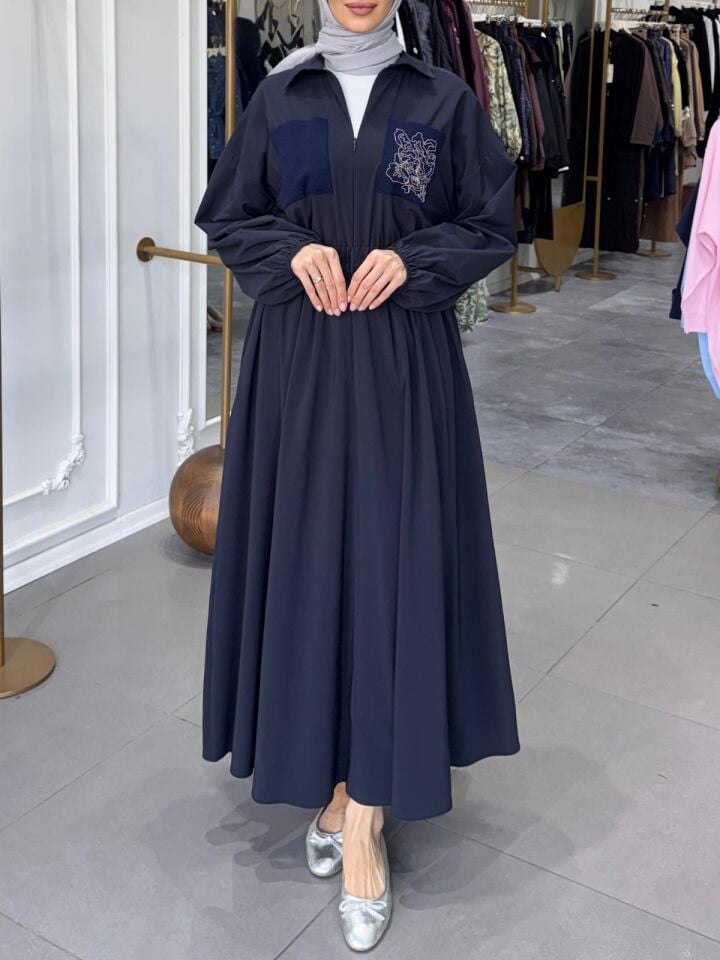 CEP ÜZERİ İŞLEMELİ PARAŞÜT ELBİSE