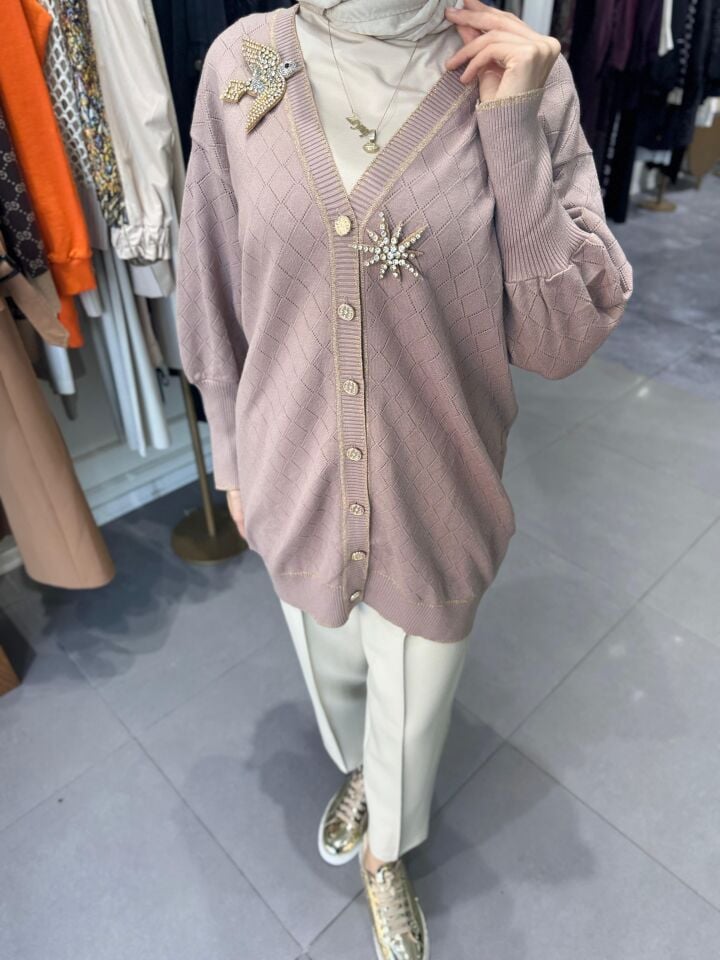 BAKLAVA DESEN KUŞ DETAY HIRKA  VİZON