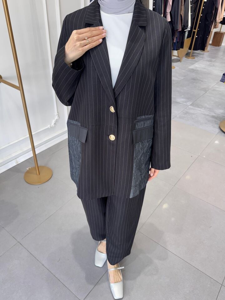 ÇİZGİ GARNİ BLAZER TAKIM