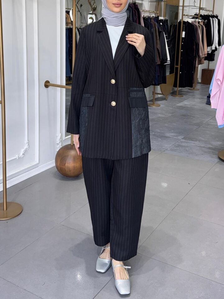 ÇİZGİ GARNİ BLAZER TAKIM