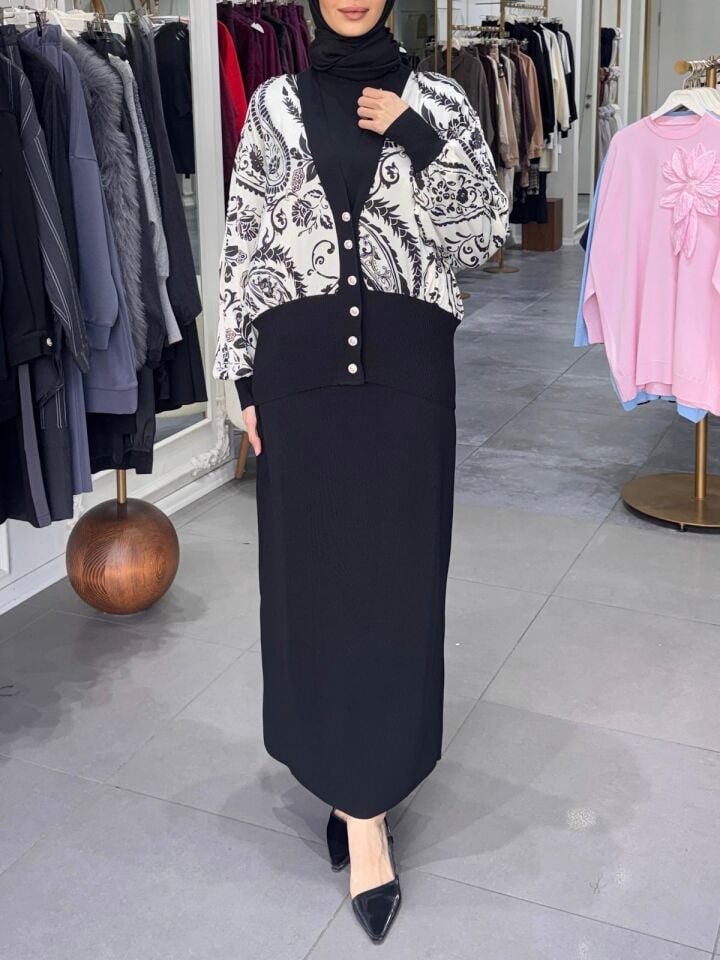 SATEN MERSERİZE ETEK ÜSTÜ HIRKA