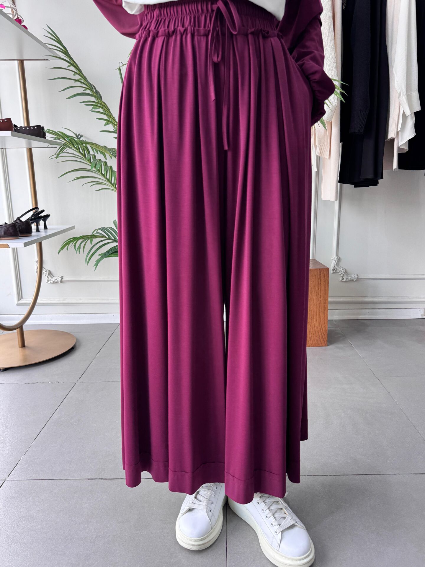 TRİL BOL PANTOLON BORDO