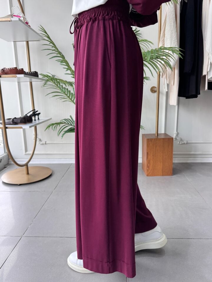 TRİL BOL PANTOLON BORDO
