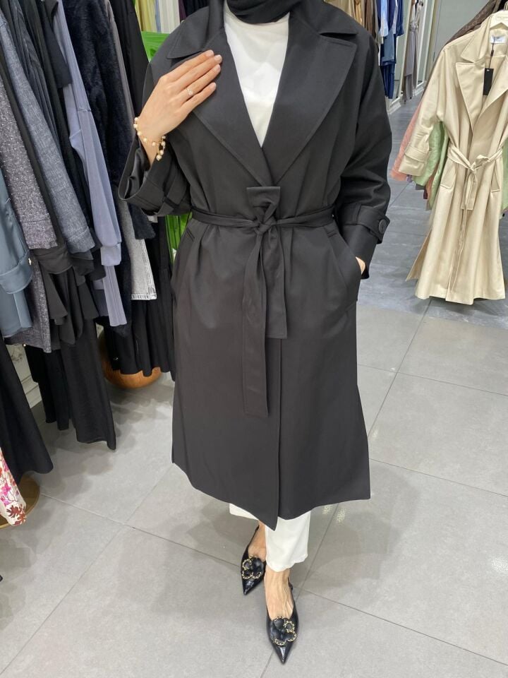 GHİSA TRENÇKOT SİYAH