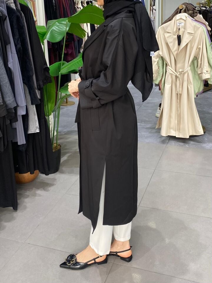 GHİSA TRENÇKOT SİYAH