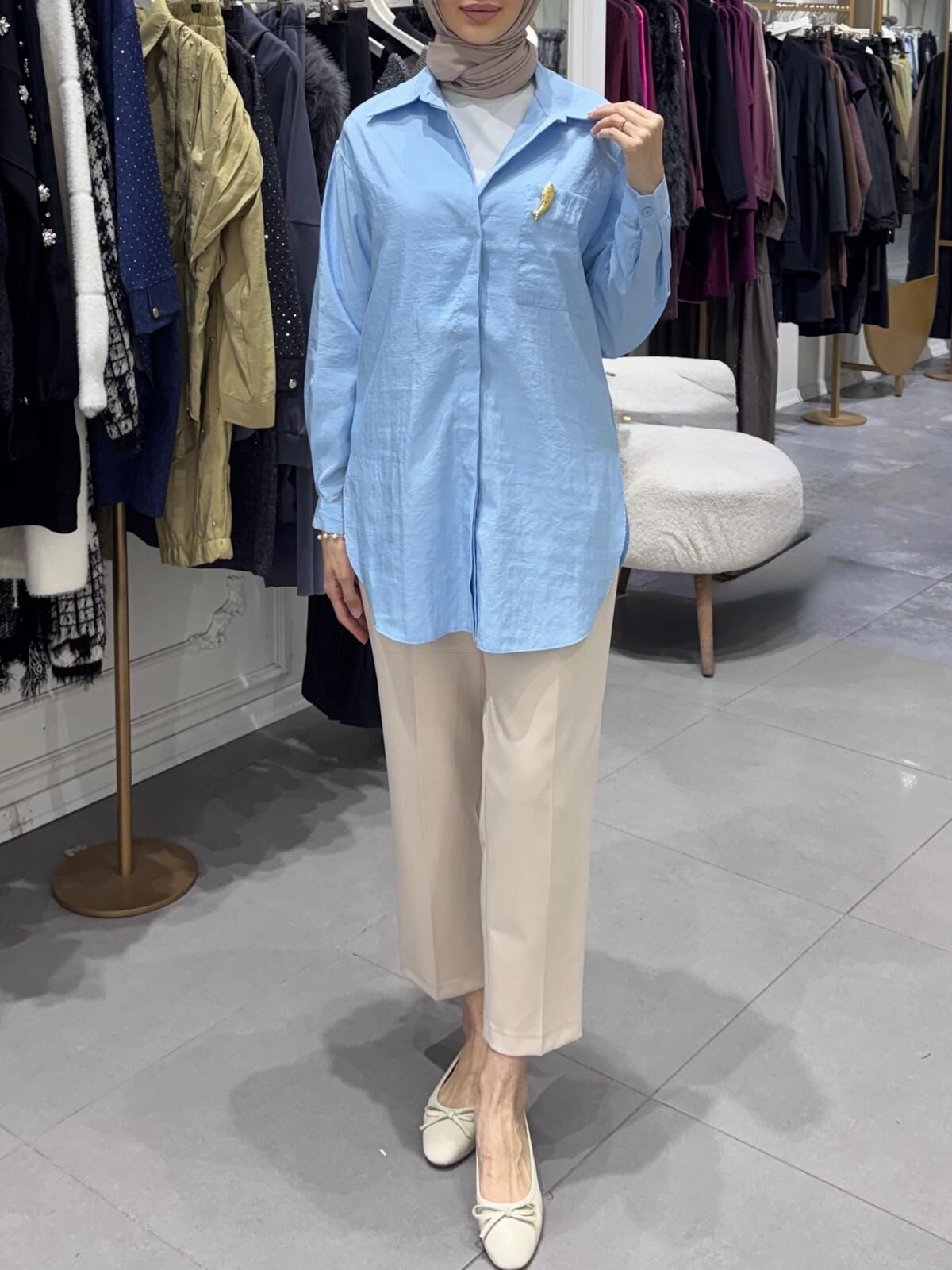 SUNSHİNE GÖMLEK AÇIK MAVİ