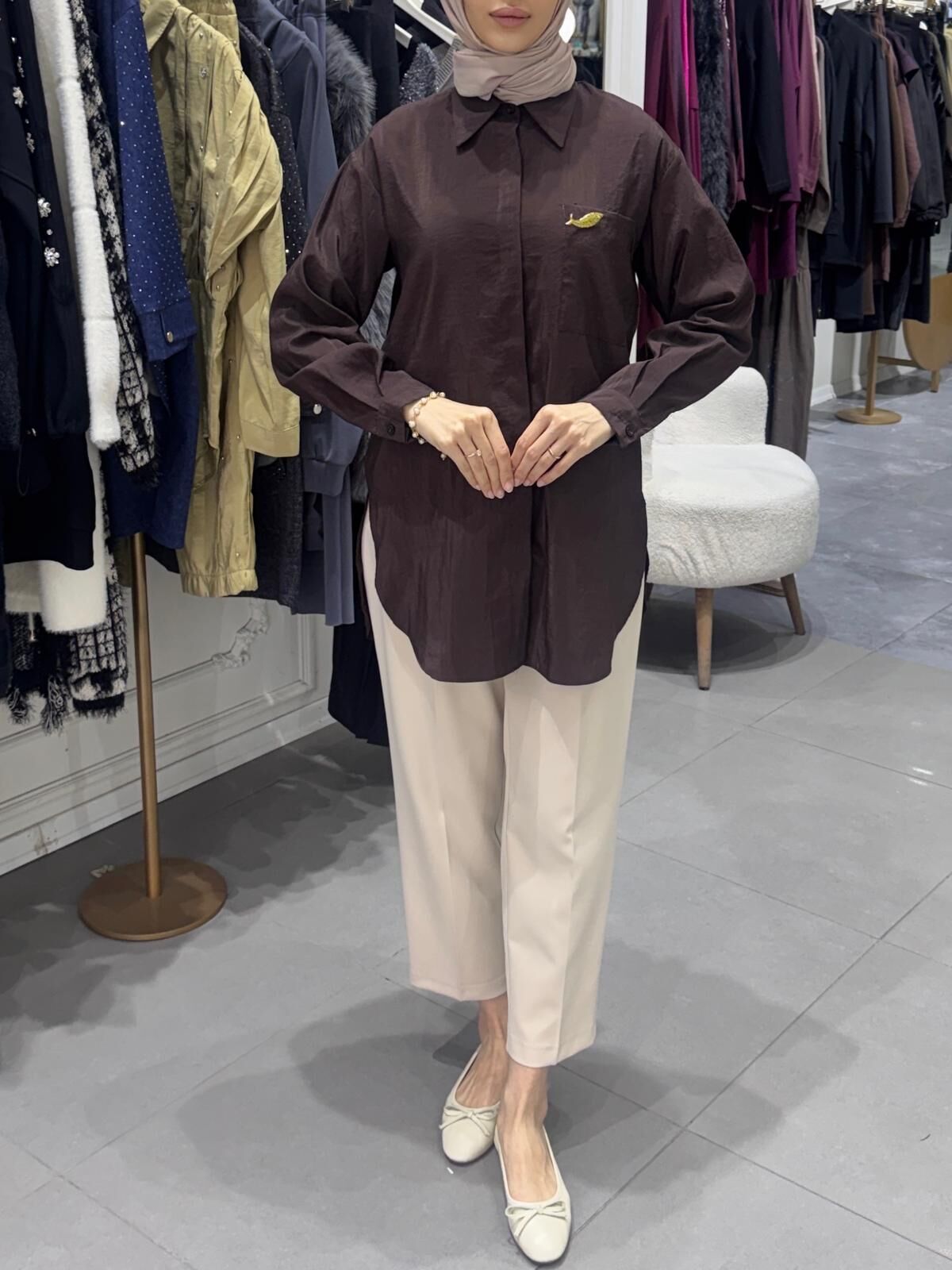 SUNSHİNE GÖMLEK KAHVERENGİ