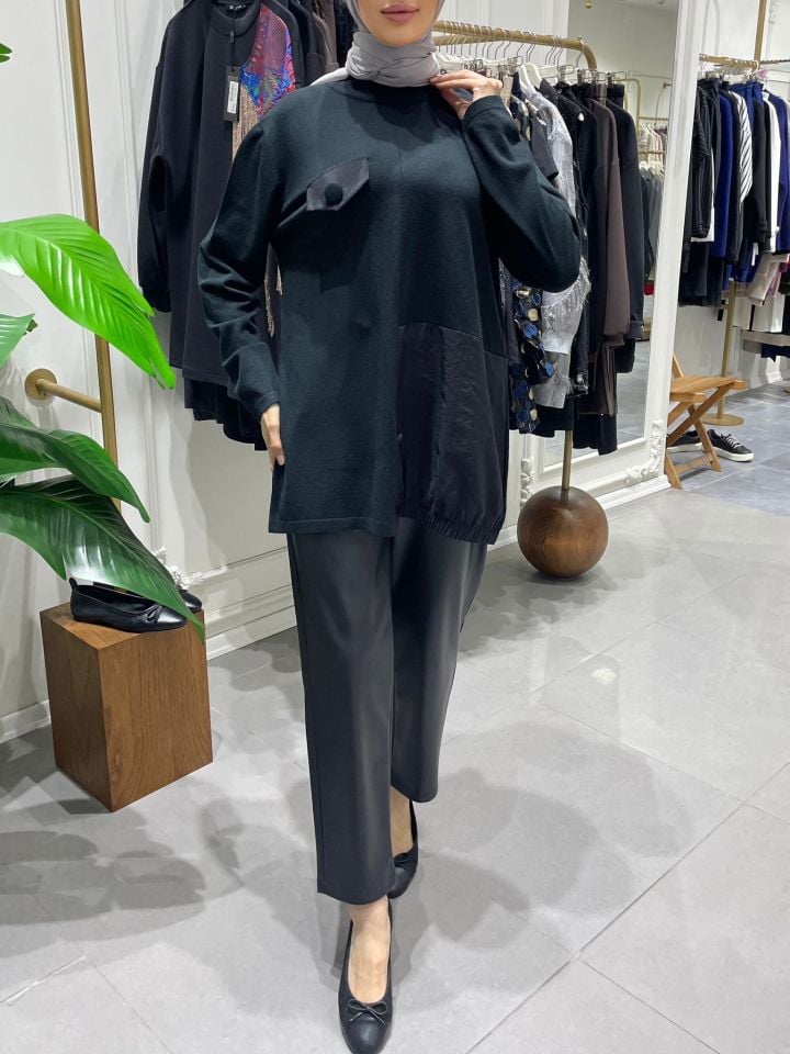 DÜĞME PARAŞÜT TRİKO SİYAH