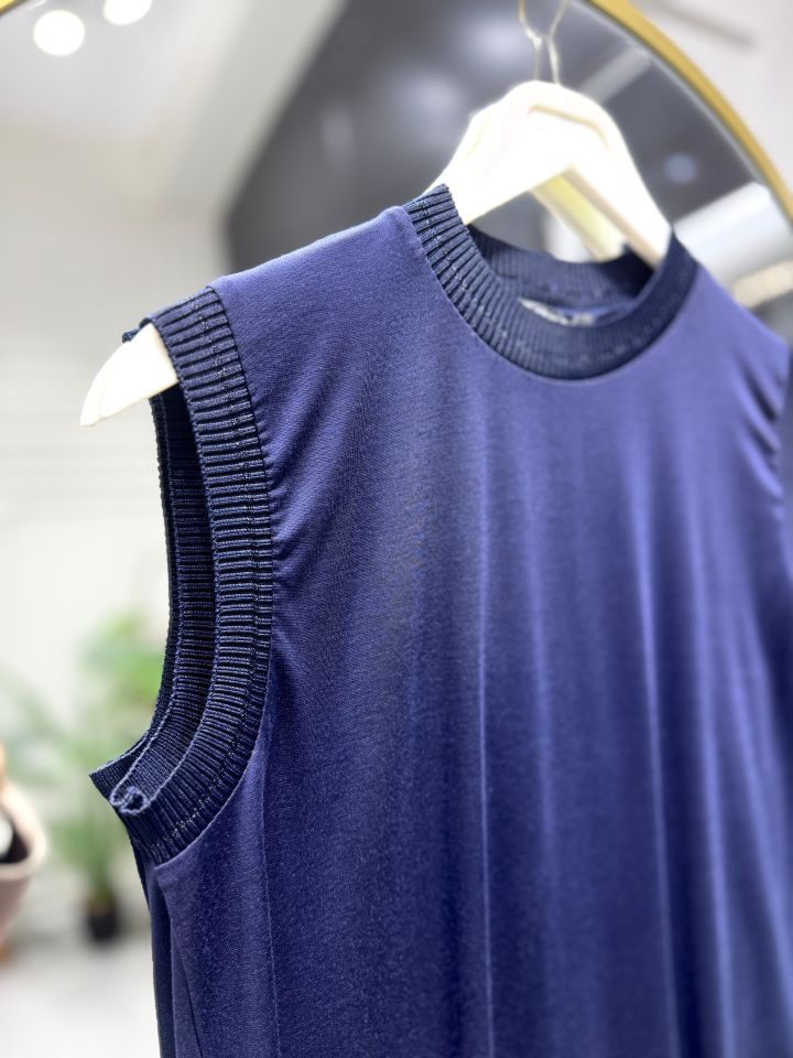 RİBANA DETAYLI İÇLİK LACİVERT