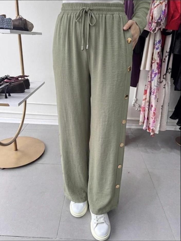 YANLARI ÇITÇIT SAFİR PANTOLON