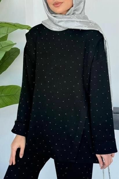 MİNİK TAŞLI TAKIM SİYAH