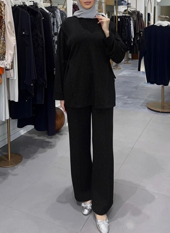 MİNİK TAŞLI TAKIM SİYAH