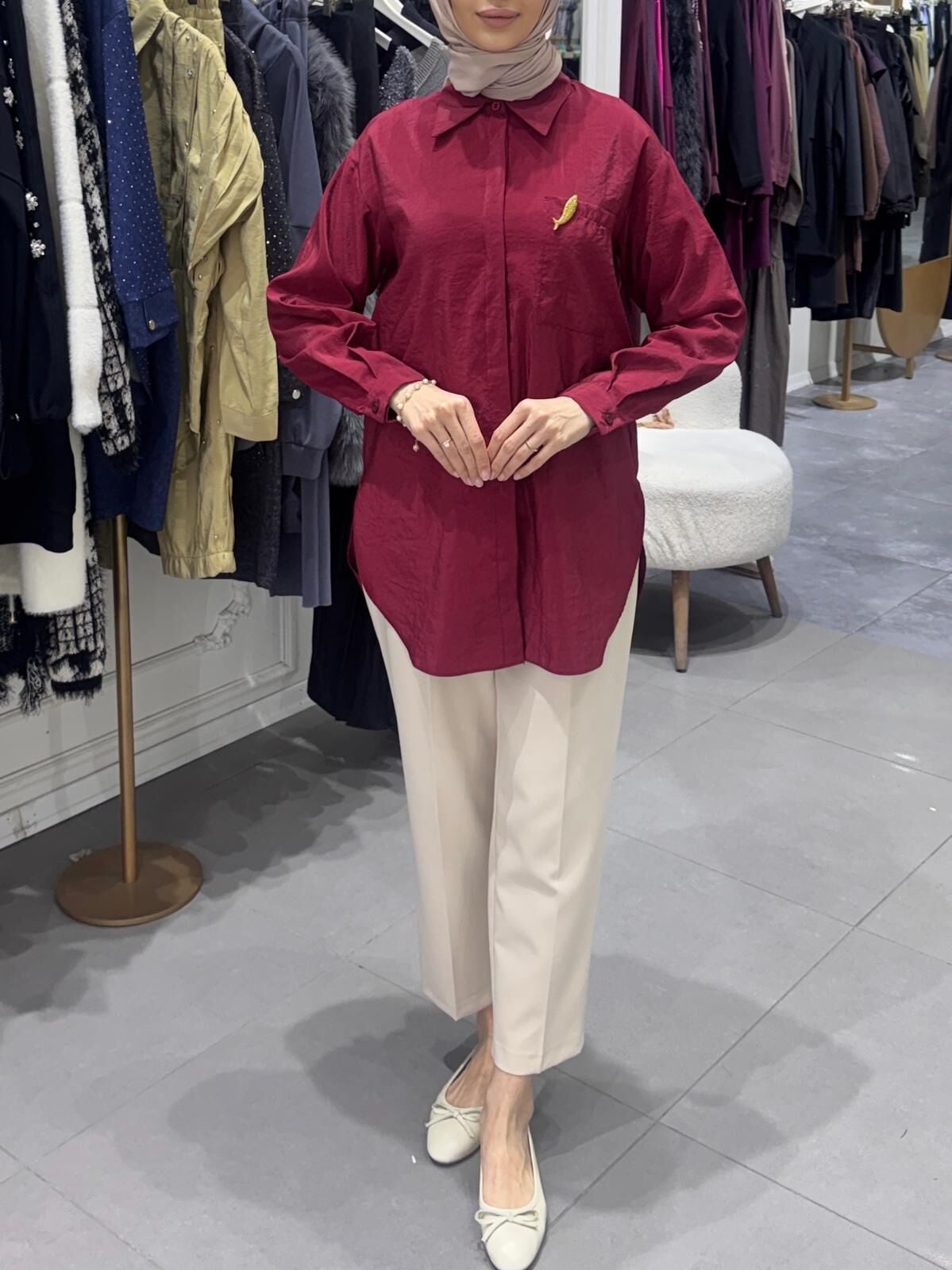 SUNSHİNE GÖMLEK BORDO