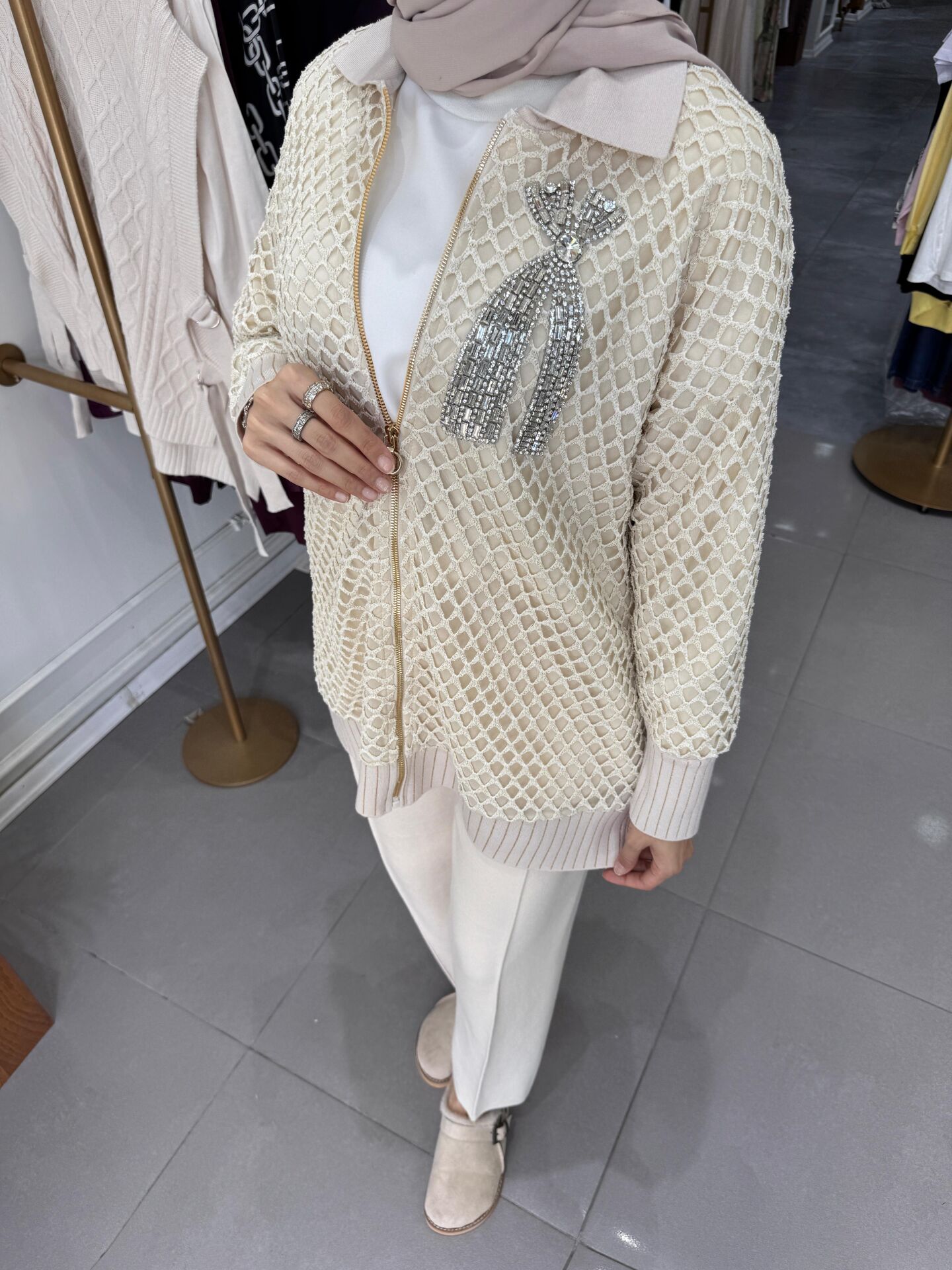 FİLE DETAY HIRKA BEJ