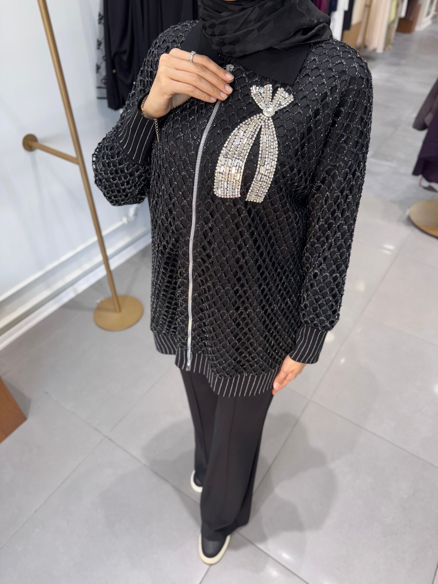 FİLE DETAY HIRKA SİYAH