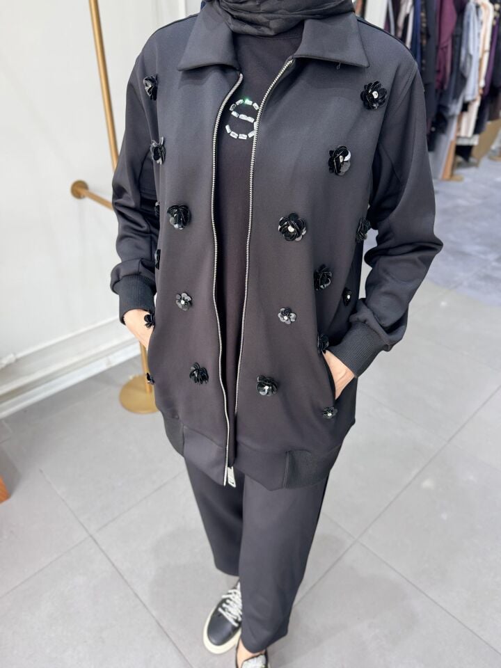 SCUBA İŞLEMELİ BOMBER CEKET