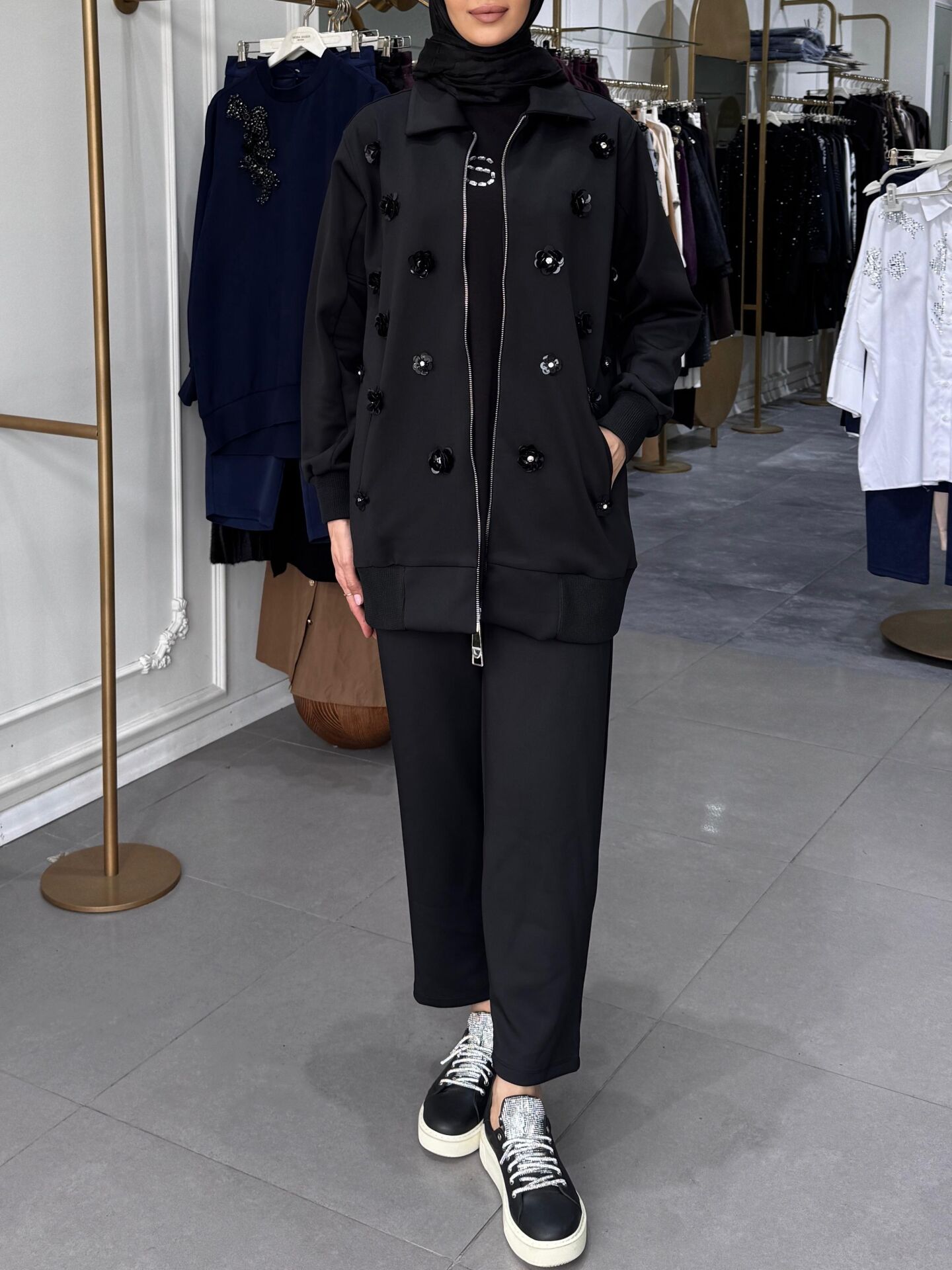 SCUBA İŞLEMELİ BOMBER CEKET