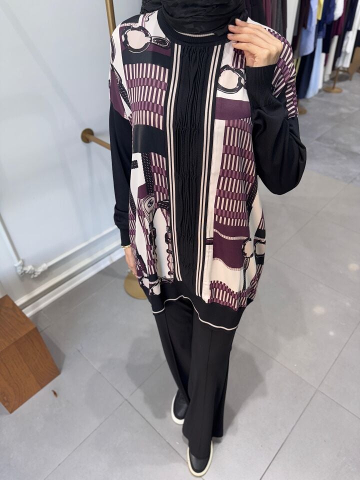 BÜZGÜ MERSERİZE TUNİK BORDO