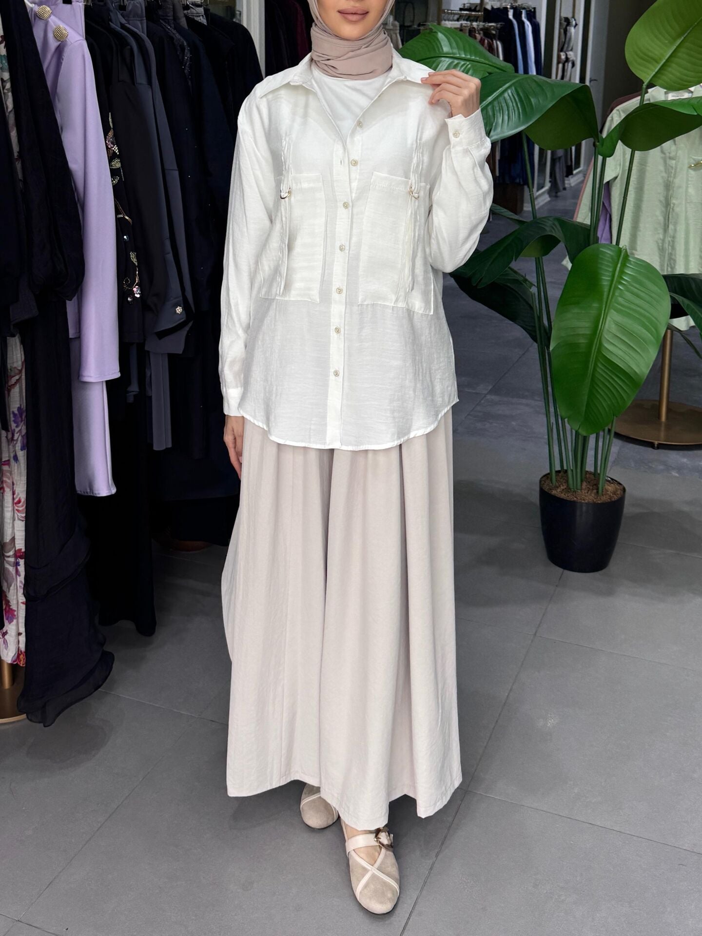 D KEMER GÖMLEK EKRU